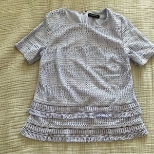 Blue Eyelet Top